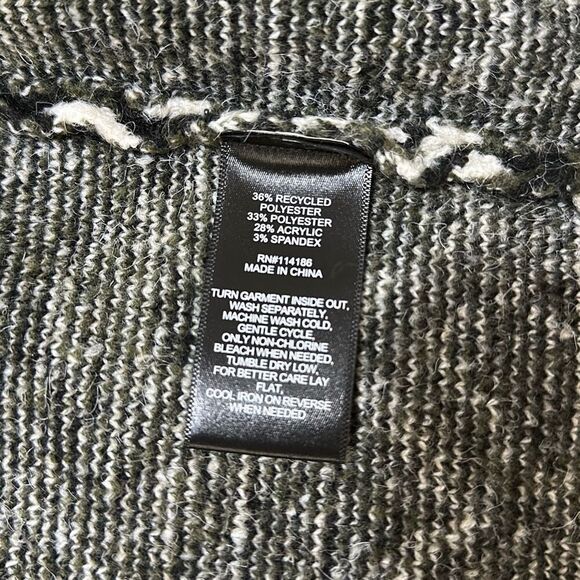 Frye Open Front Knit Cardigan Olive Combo Women’s Size M - Picture 6 of 10